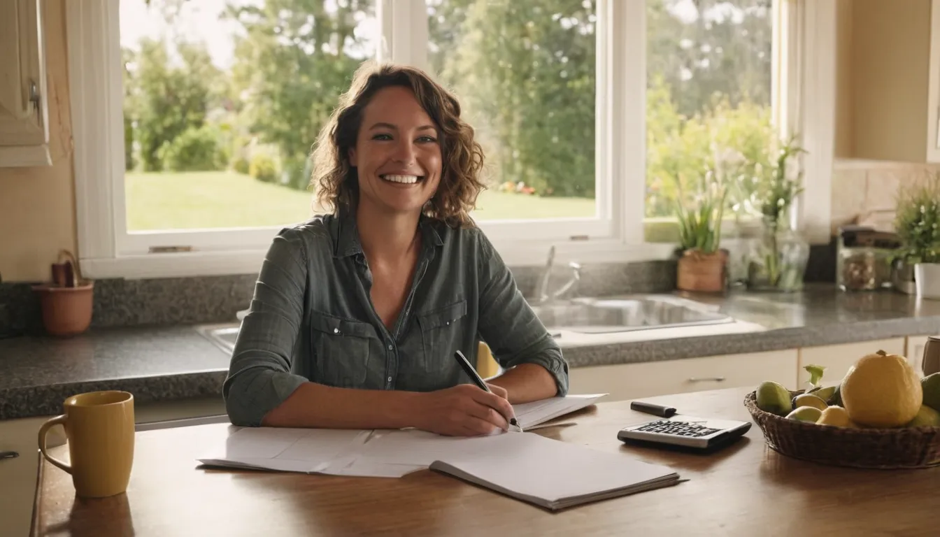 Homeowner organizing septic photos and notes at a kitchen table in the Alton area
